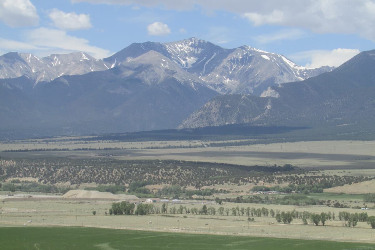 The Chalk Cliffs below Mount Antero, seen from Chalk Creek Road near Nathrop