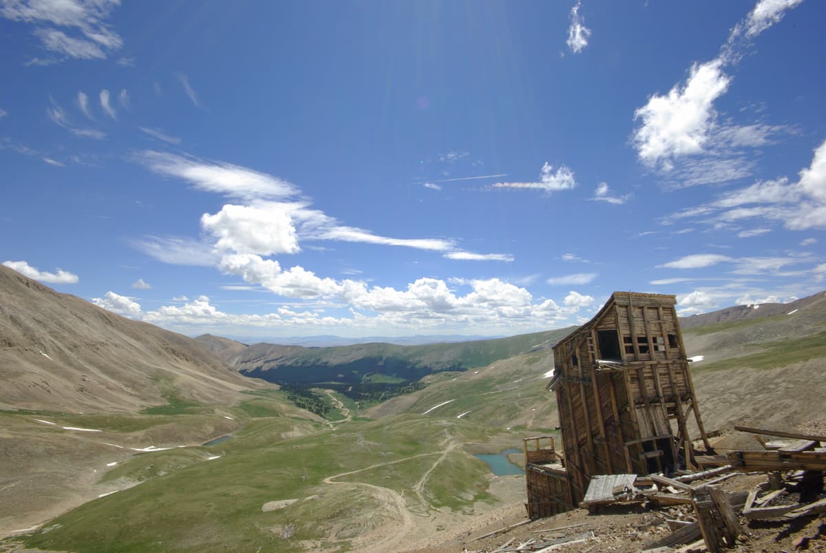 Old mining timbers from the Hilltop Mine on the slopes of Mount Sherman